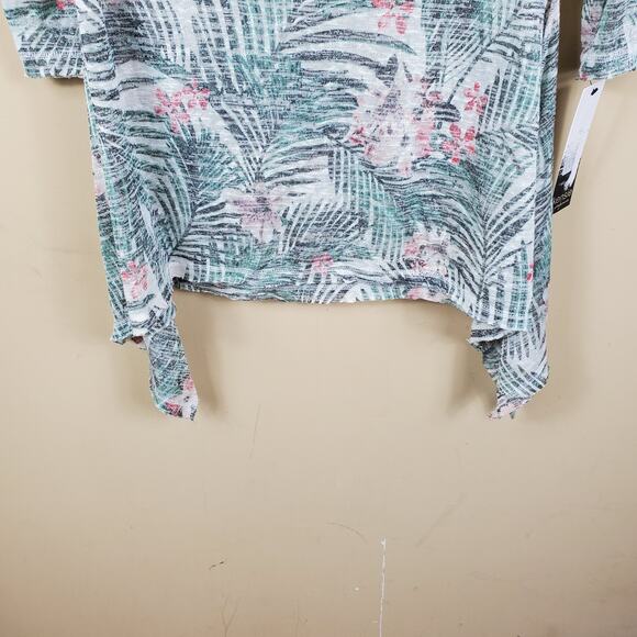 Kensie Tropical Print Cowl Neck Top Women's Size S - Picture 2 of 12